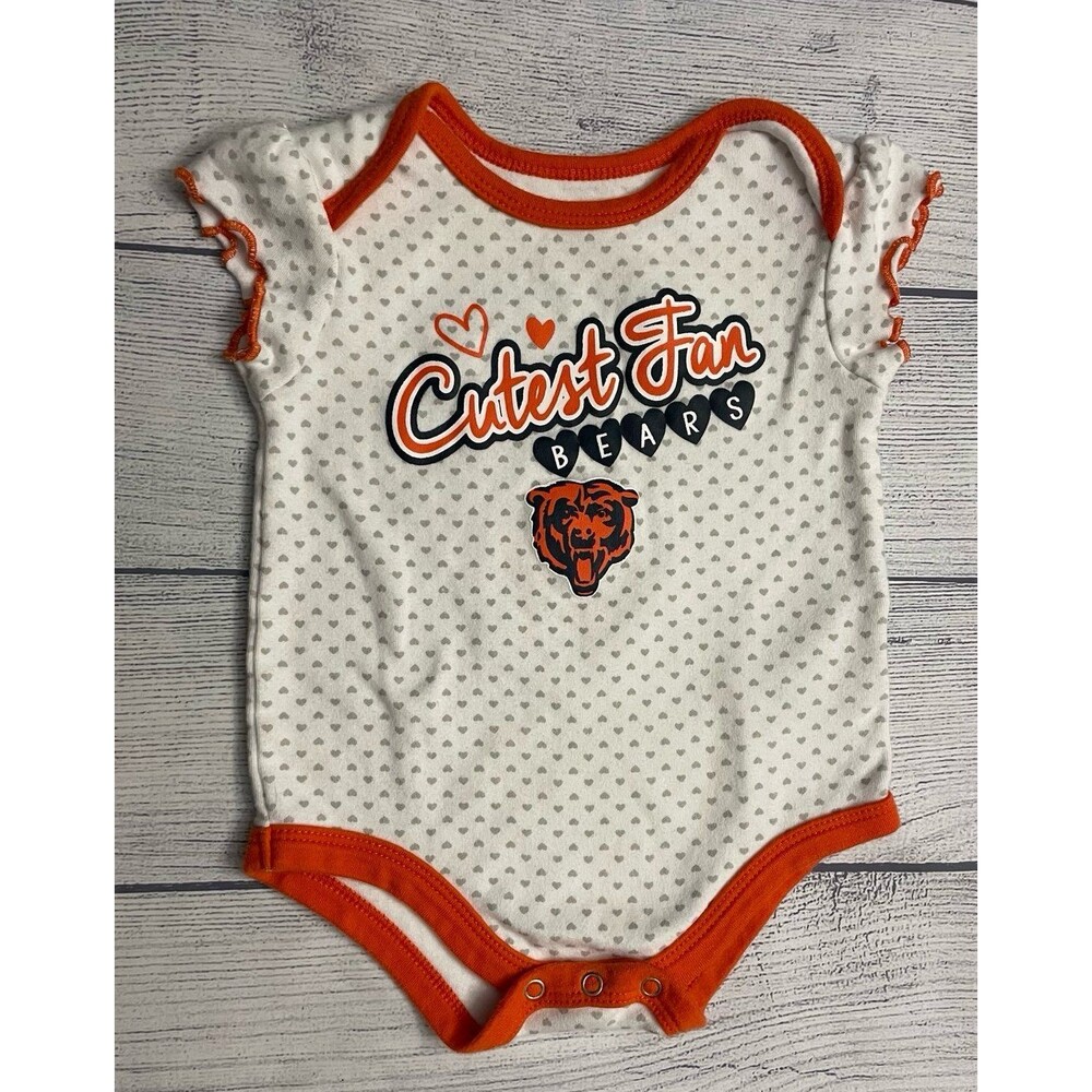 NFL Chicago Bears Football Baby Girl Onesie Bodysuit Outfit, Size 6-9 months
